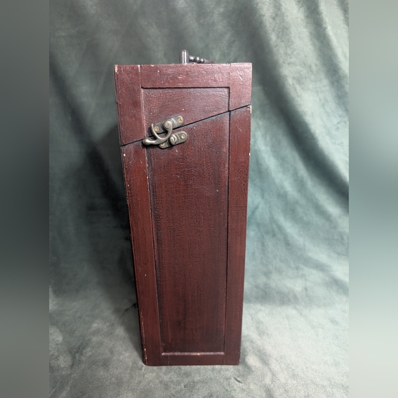 Vintage Wood Faux Book Wine Bottle Liquor Box Holder Cabinet Holds 1 Bottle - Picture 7 of 16